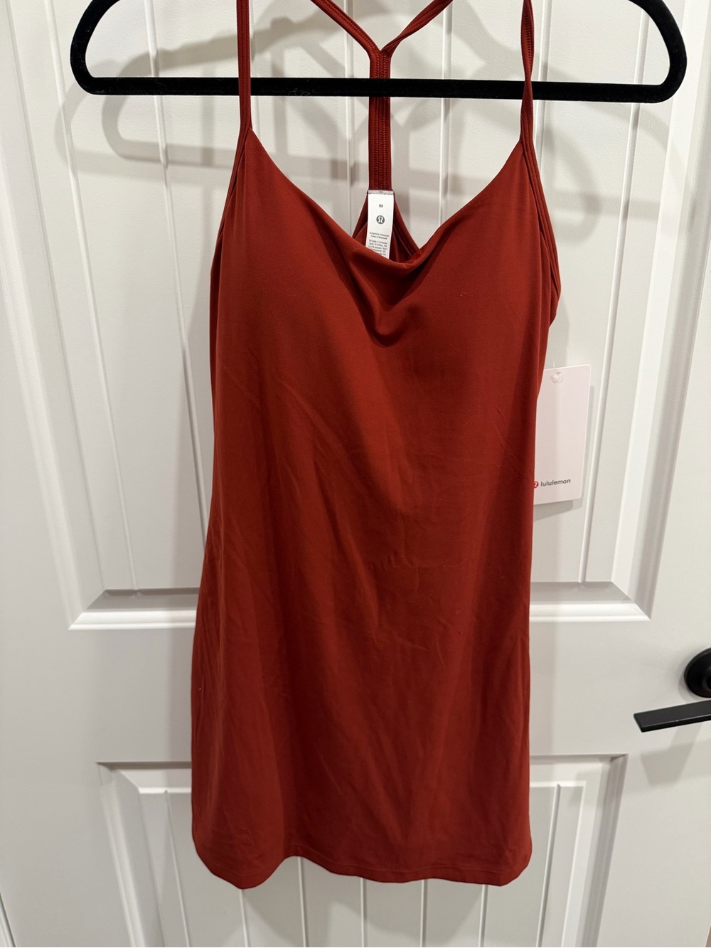 Lululemon Flow Y Dress B/C Cup Nulu Rust Red Size Medium NWT